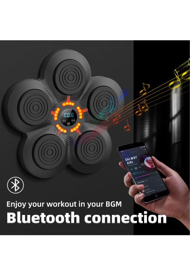 ASIV Smart Music Boxing Machine USB Rechargeable Boxing Equipment with Multi-Function Display and Bluetooth Connection Wall Mounted Lighted Target Boxing Trainer with Boxing Gloves for Kids and Adults - Image 4