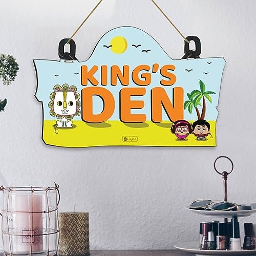 Indigifts Jungle-Jalebi King's Den Printed Wall Hanging (Sky Blue, 11.05x7 Inches) - Image 2