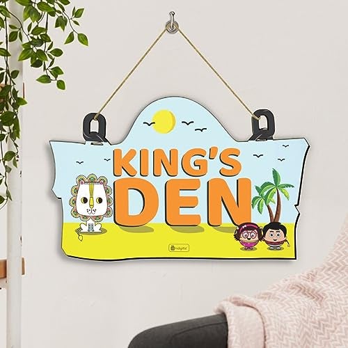 Indigifts Jungle-Jalebi King's Den Printed Wall Hanging (Sky Blue, 11.05x7 Inches) - Image 3