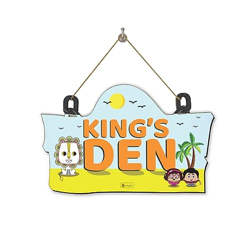Indigifts Jungle-Jalebi King's Den Printed Wall Hanging (Sky Blue, 11.05x7 Inches) - Image 1