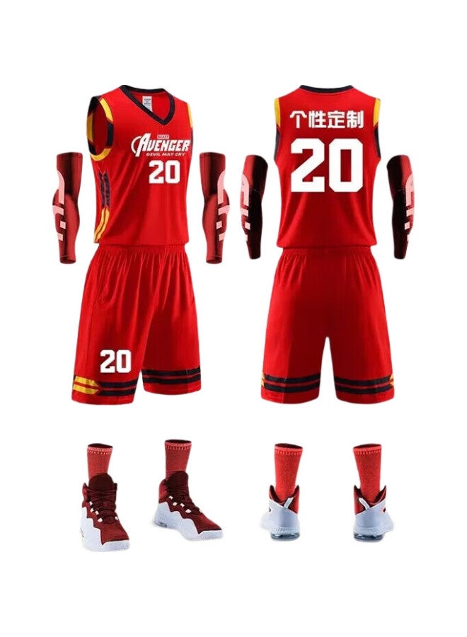 Lieyao Basketball Uniform Set, Competition Training Team Wear, Quick-Drying Breathable, Customizable Number And Logo, Lyl025 White, 3Xl - Image 2