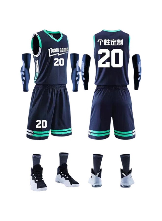 Lieyao Basketball Uniform Set, Competition Training Team Wear, Quick-Drying Breathable, Customizable Number And Logo, Lyl025 White, 3Xl - Image 1