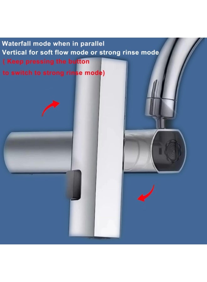 Bukela 3 in 1 Kitchen Waterfall Faucet Extender, Anti-Splash Faucet Adapter, Universal 360° Swiveling and Rotatable Faucet Replacement, Perfect for Washing Vegetables & Fruits - Image 3