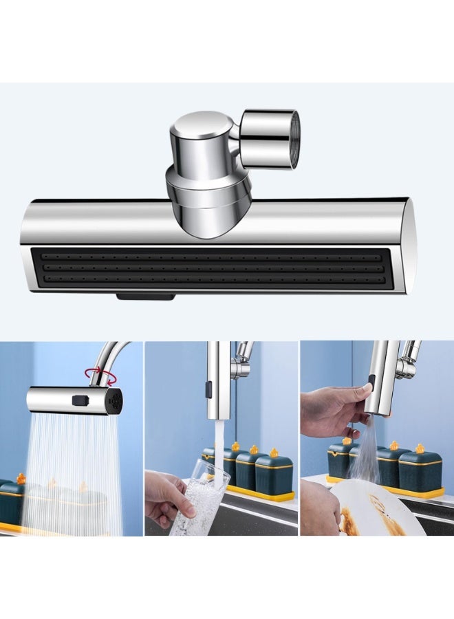 Bukela 3 in 1 Kitchen Waterfall Faucet Extender, Anti-Splash Faucet Adapter, Universal 360° Swiveling and Rotatable Faucet Replacement, Perfect for Washing Vegetables & Fruits - Image 1