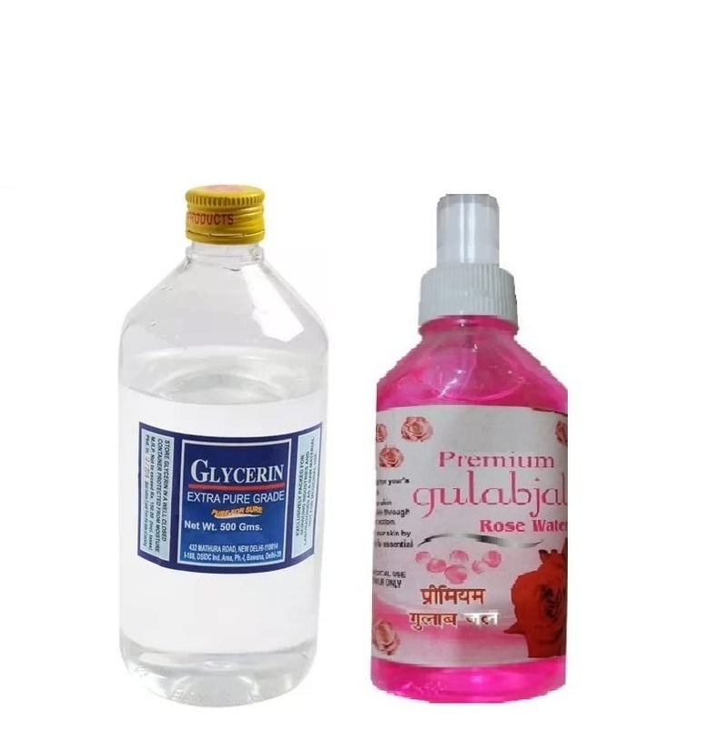 Elecsera Glycerine with Gulab jal Rose Glow Face Cleanse Moisturize Refresh 2 Items in the set