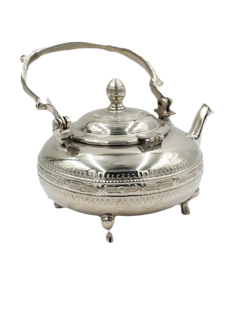 Antique Museum Moroccan Arabic Traditional Silver Plated Tea Pot 23 X 25 cm  - Image 1