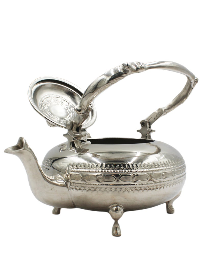 Antique Museum Moroccan Arabic Traditional Silver Plated Tea Pot 23 X 25 cm  - Image 3