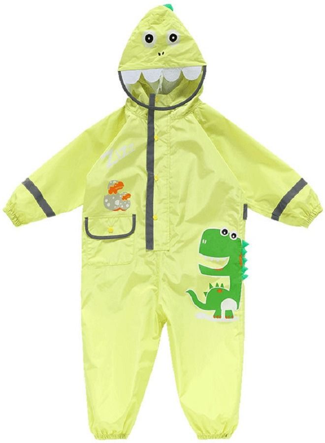Loquat Children Dinosaur Three-Dimensional One-Piece Hooded Raincoat  - Image 1