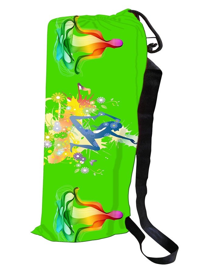 Active Elements Breathable Fabric & Printed Yoga mat Cover/Bag for 3 or 4 mm Standard Size. Yoga Cover Flat : 7 x 26 inch - Image 1