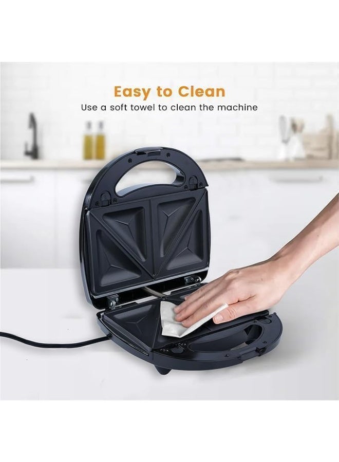 3-in-1 Sandwich Maker for preparing waffles, sandwiches, and grilling with fast performance, interchangeable plates with non-stick coating, and even heating for everyday kitchen use HMA1041 - Image 4