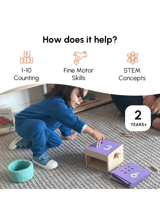 Curious Cub صندوق العد والإسقاط مع دبابيس أداة تعليم الرياضيات العملية للأطفال من عمر 2 سنوات فما فوق - Image 5