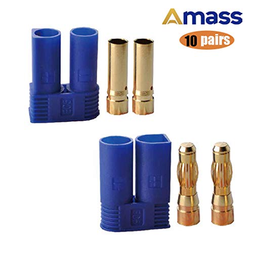 FLY RC 10 Pairs Amass EC5 Banana Plug Connectors Female Male 50mm Gold Bullet Connector for RC ESC LIPO Battery Device Electric Motor - Image 5