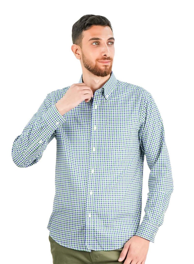 GIORDANO Men's Wrinkle-Free Long Sleeve Cotton Oxford Shirt - Image 1