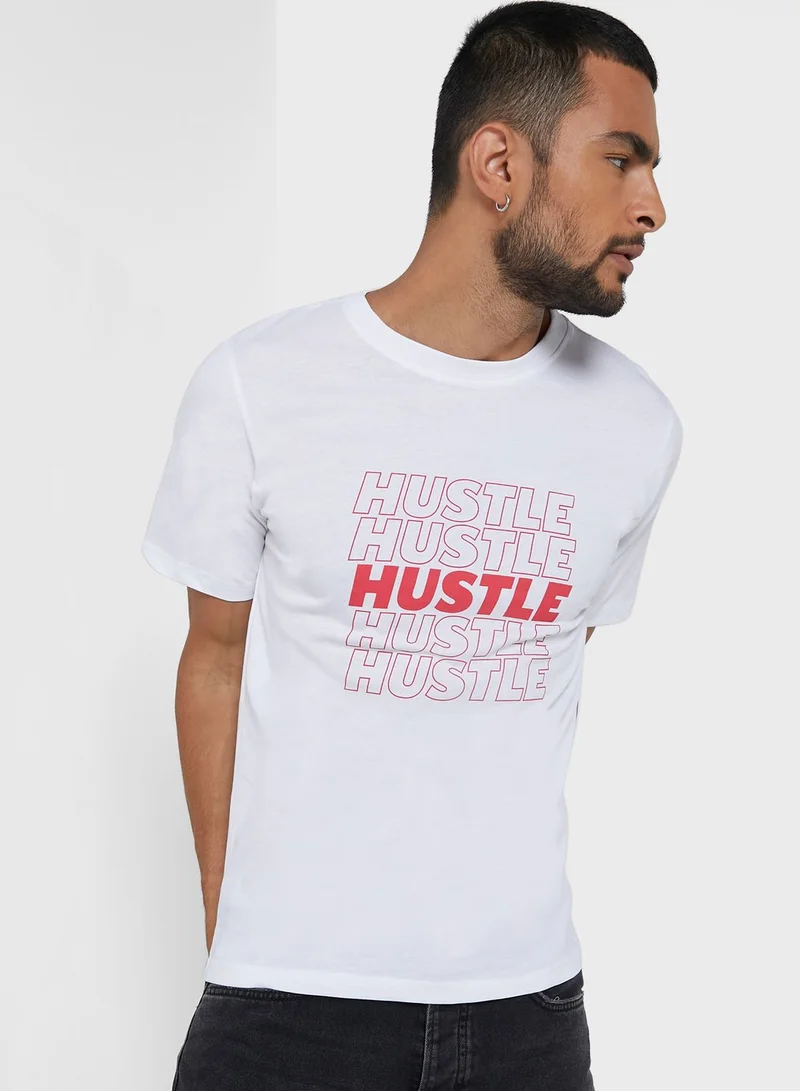Seventy Five Hustle Print T Shirt