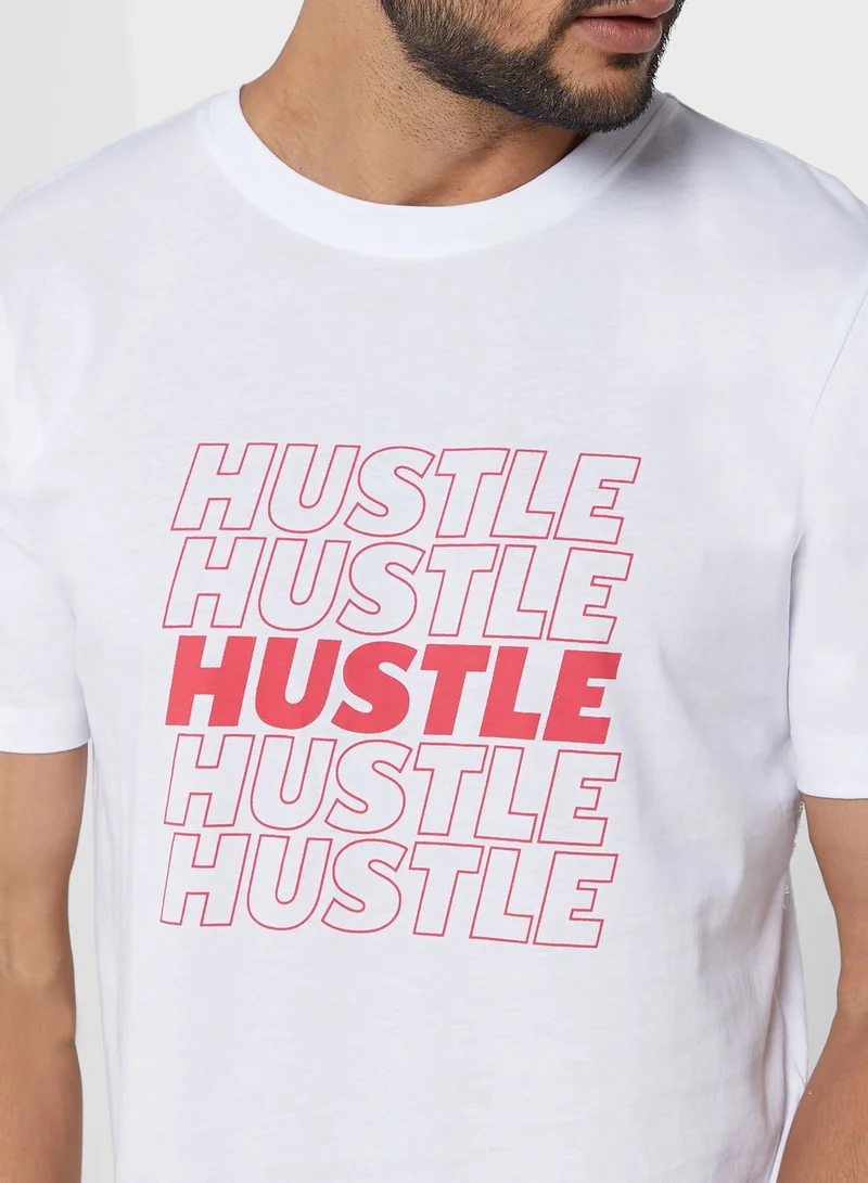 Seventy Five Hustle Print T Shirt