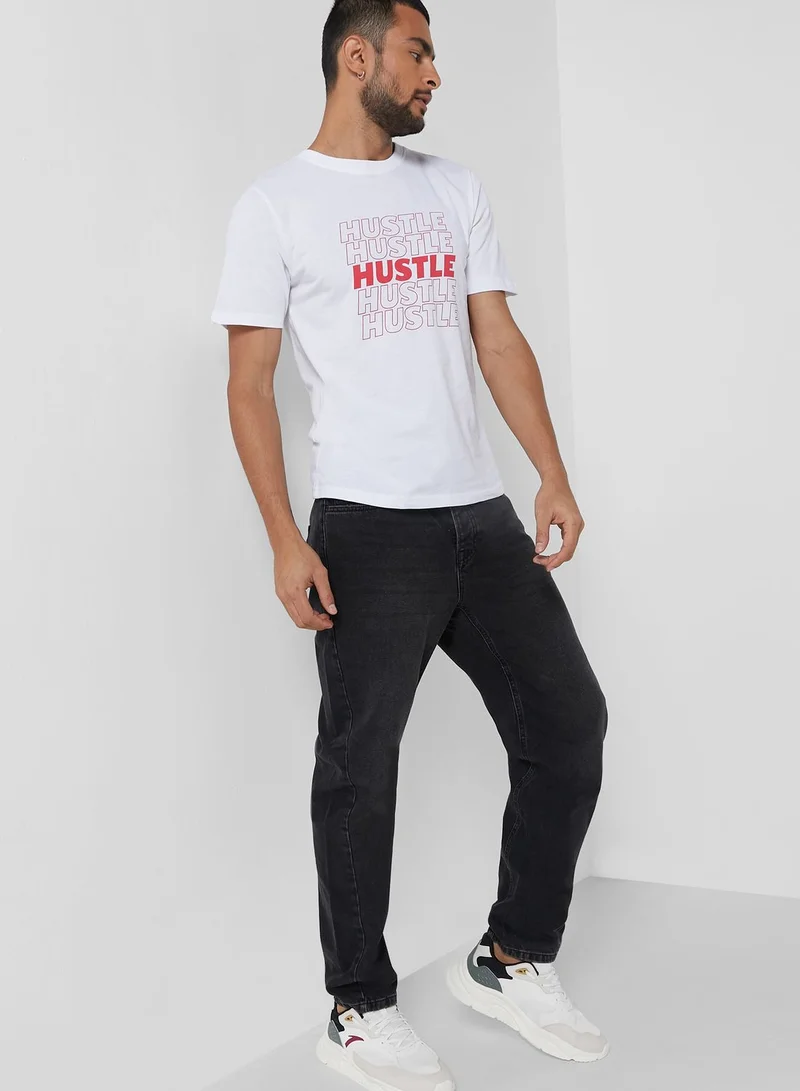 Seventy Five Hustle Print T Shirt