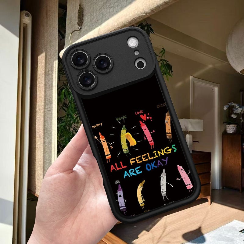 غلاف هاتف بنمط قلم شمعي إبداعي أسود متوافق مع iPhone 14 بلاس، تصميم سلم مضحك، هدية عصرية، بسيط وأنيق وجذاب للجنسين. - Image 3
