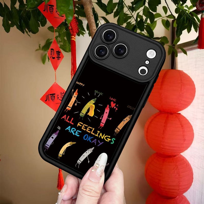 غلاف هاتف بنمط قلم شمعي إبداعي أسود متوافق مع iPhone 14 بلاس، تصميم سلم مضحك، هدية عصرية، بسيط وأنيق وجذاب للجنسين. - Image 4