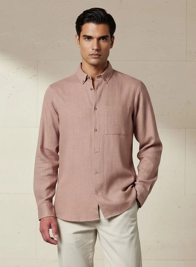 سبلاش فيڤ Men Regular Fit Collared Long Sleeves Shirt