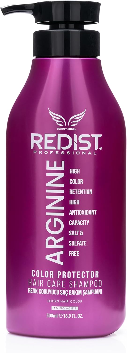 Redist Arginine Hair Shampoo 500ml Colour Protection Lock Formula Amino Acid Antioxidant Rich Salt Sulphate Free Strengthens Nourishes Restores Shine for Coloured Treated Hair