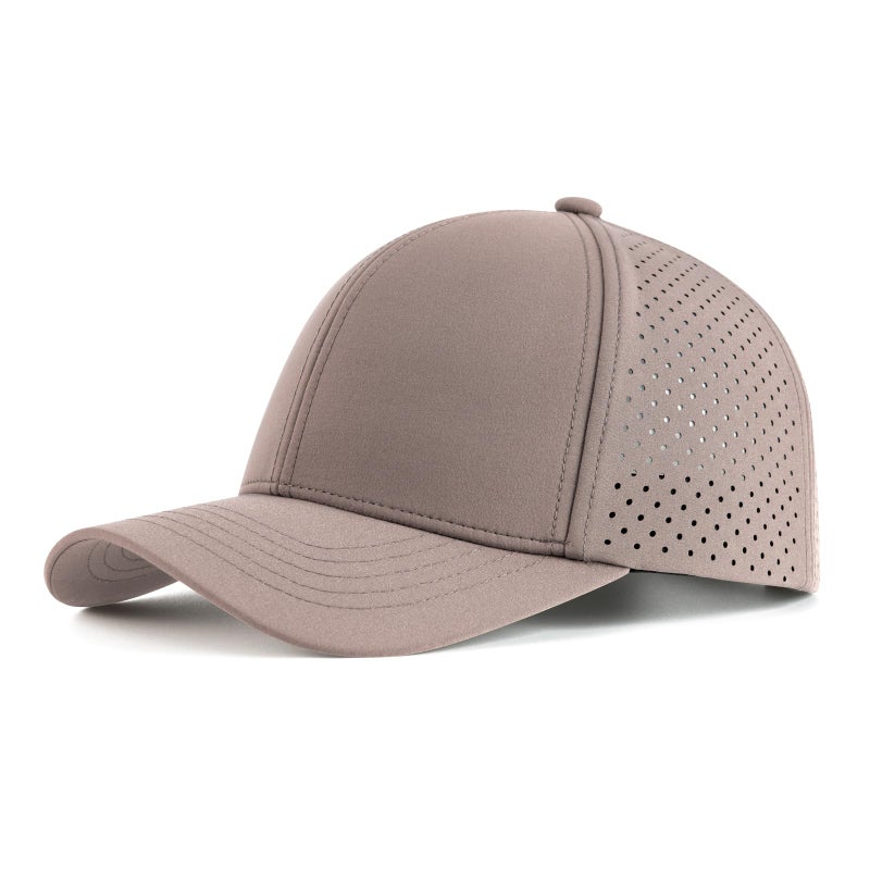 VOBOOM Men Quick Dry Baseball Cap Laser Cut Mesh Ball Curved Brim Snapback Hat (Coffee) - Image 1