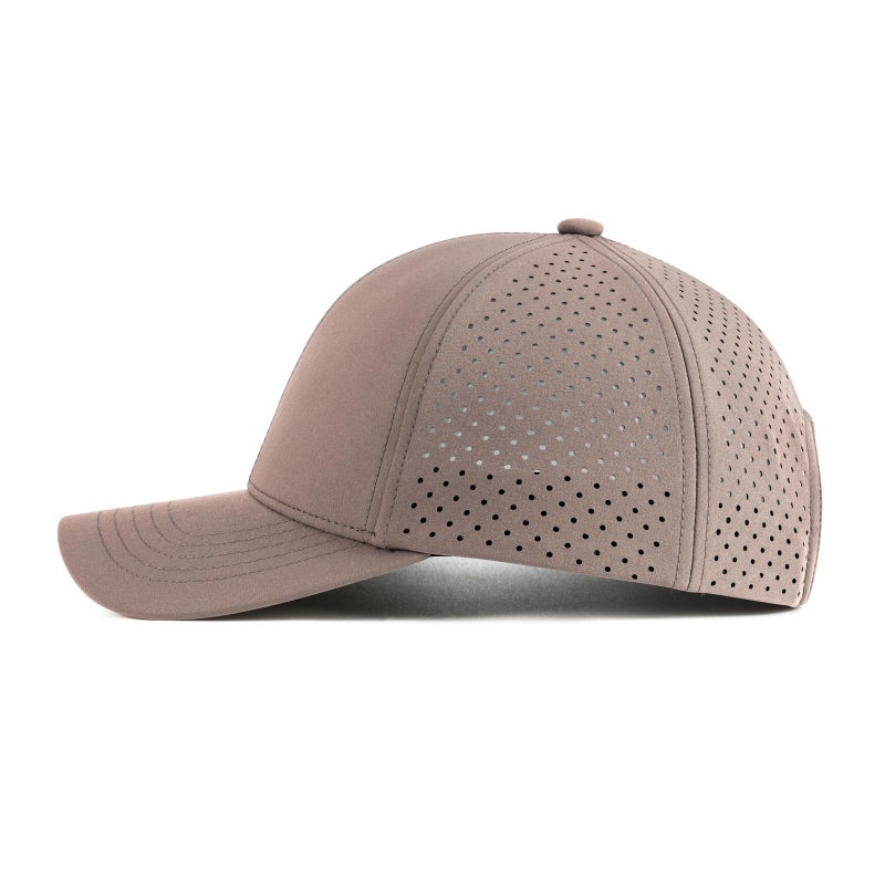 VOBOOM Men Quick Dry Baseball Cap Laser Cut Mesh Ball Curved Brim Snapback Hat (Coffee) - Image 3