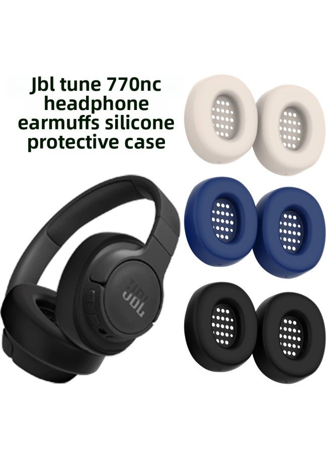 Suitable For JBL Tune 770NC Bluetooth Headset Ear Mask Silicone Protective Cover Dust-proof Ear Cap Drop-proof-color:Off-white-Model:T23 - Image 2