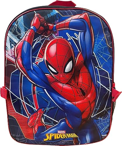 Ruz Spiderman Boy's 16 Inch Backpack With Removable Matching Lunch Box Set (Black-Red) - Image 4