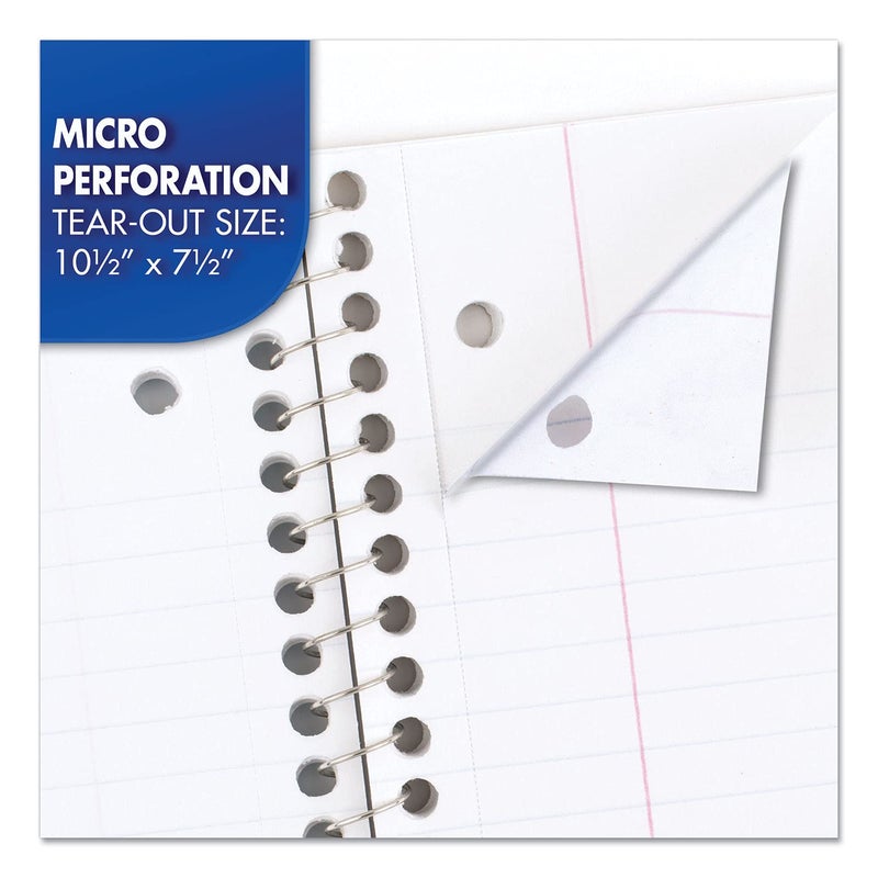 Mead دفتر ملاحظات ميد الحلزوني، 6 عبوات، مادة واحدة، ورق مقاس الكلية، 7-1/2" × 10-1/2"، 70 ورقة لكل دفتر، الألوان ستختلف (830062-ECM25) - Image 4