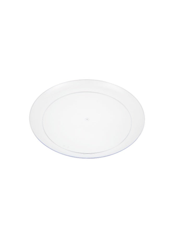 Restaurantware 9 x 9 Inch Catering Plates, 100 Round Party Dinner Plates - Sturdy, Disposable, Clear Plastic Disposable Plates, Unique Design, For Special Occasions, Catered Events  - Image 1