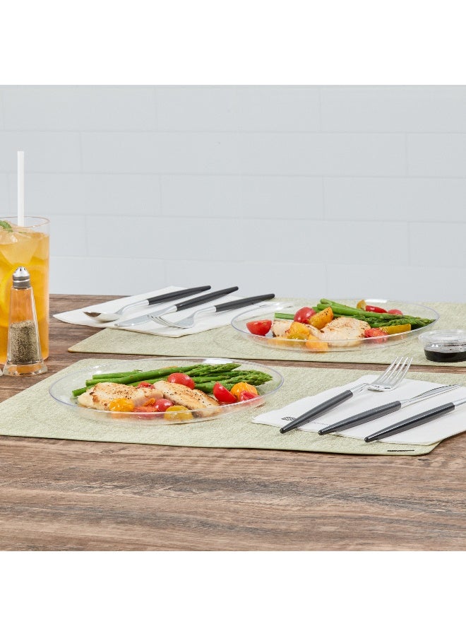 Restaurantware 9 x 9 Inch Catering Plates, 100 Round Party Dinner Plates - Sturdy, Disposable, Clear Plastic Disposable Plates, Unique Design, For Special Occasions, Catered Events  - Image 4