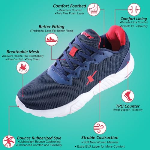 SPARX Men SM-648 Navy Blue Red Sports Shoes (SX0648G_NBRD_0010) - Image 4