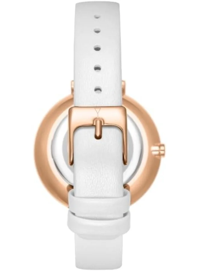 ECSTACY Ecstacy Women's Watch, Analog Display and Leather Strap - E23501-RLWM, White