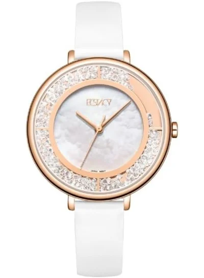ECSTACY Ecstacy Women's Watch, Analog Display and Leather Strap - E23501-RLWM, White