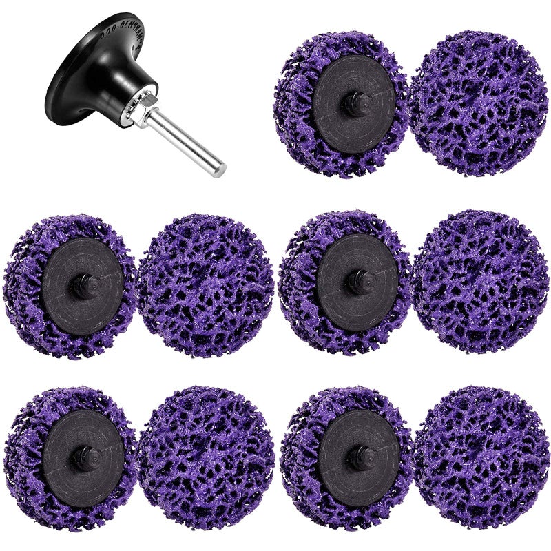 LAIWOO 11 Pack 2" Quick Change Easy Strip It Discs for Drill, Paint Stripper Abrasive Wheel Disc, Poly Abrasive Wheel, Cleans Welds Rust Paint Removal Wheel - Image 1