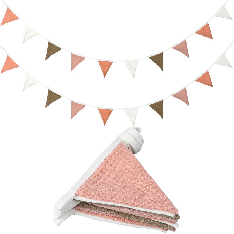 Oudain 2 Pcs Pennant Banner Flags Nursery Garland Triangle Bunting Flags Playroom Wall Decor Banner for Nursery Baby Shower Birthday Boho Wedding Party Event Each 775 ftPastel Color - Image 2