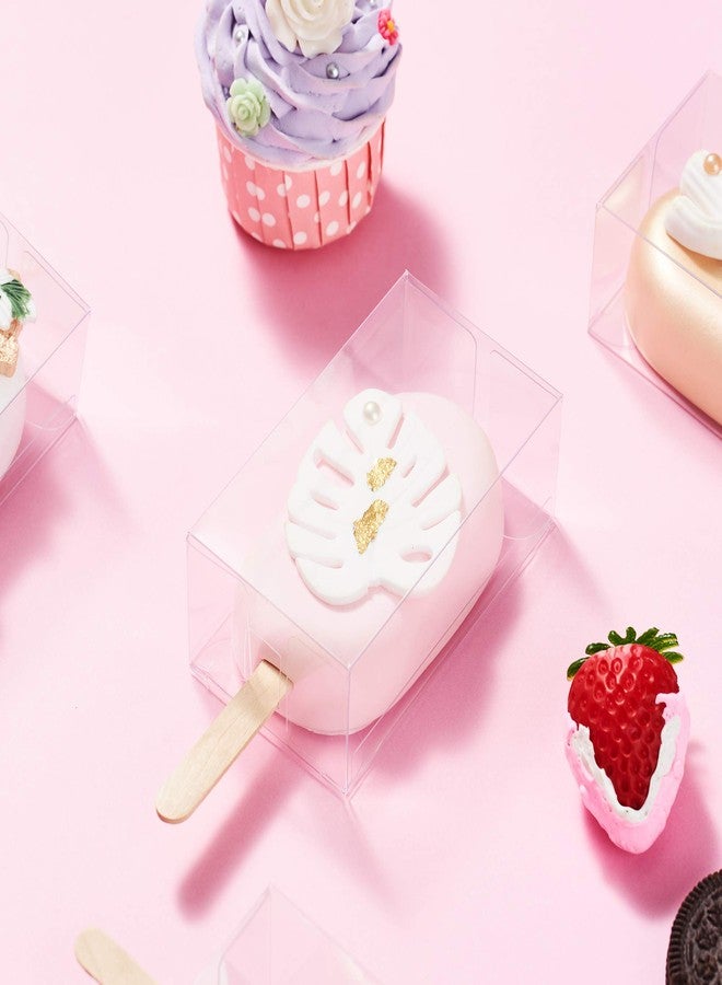 JCXPACK 50PCS 3.7 x 2.2 x 1.5 inches Professional Cakesicle Boxes, Clear Gift Plastic Boxes, Ice Cream Shaped Boxes for Baby Shower, Holiday and Kids Birthday Party Favors - Image 5