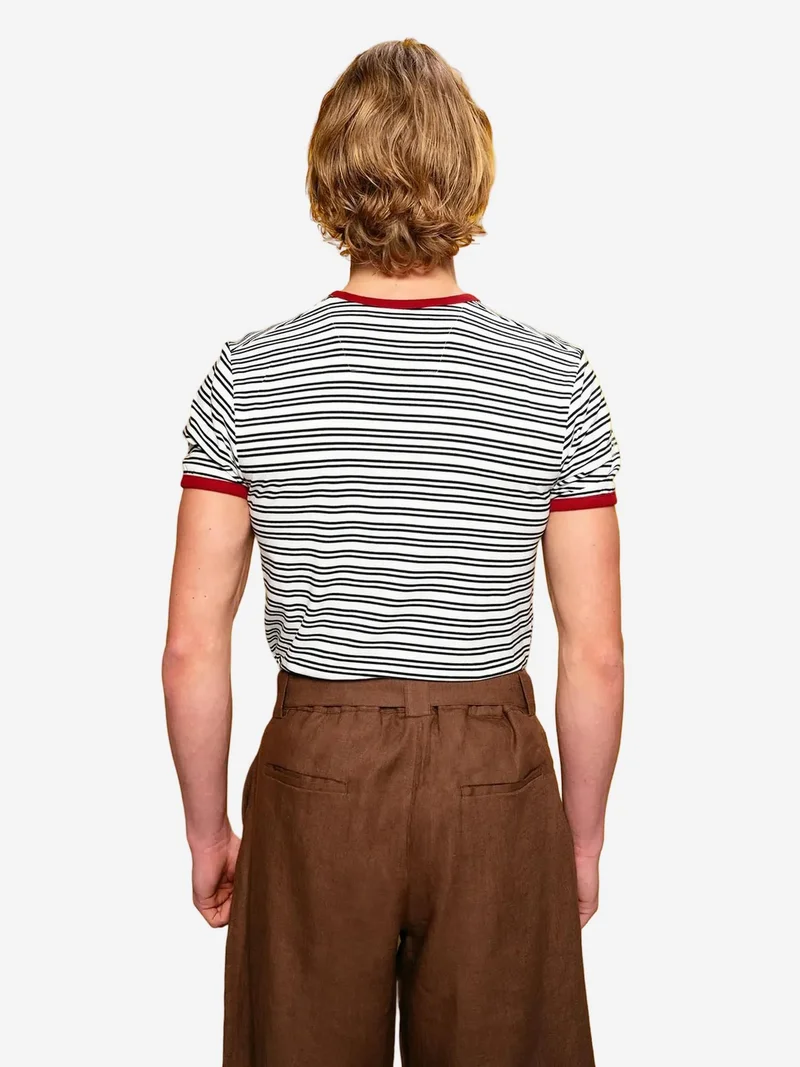 Giesto Black GIESTO Slim Fit Striped Crew Neck T-Shirt for Men | Best Price UAE