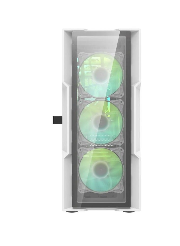 DK431 Glass E-ATX/ATX/M-ATX/MINI-ITX Computer Case, 4x Pre-Installed ARGB Fans, Tempered Glass Front Panel, Up to 360mm Radiator  12x Fans Support, SPCC + Tempered Glass Materials - Image 2