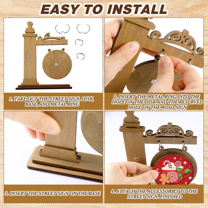 RattanView 41 Pcs Interchangeable Seasonal Decor Mini Standing Sign Farmhouse Convertible Holiday Wood Welcome Sign for Spring St. Patrick's Day Easter Table Decor(Dark Brown) - Image 5