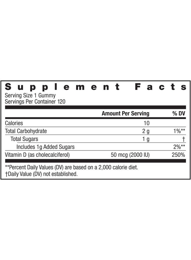 Rainbow Light Rainbow Light Vitamin D Gummies, High Potency Vitamin D3 2,000IU Immune Health Support, Helps Support Strong Bones & Teeth, Gluten Free, Vegan, Peach, 120 Gummies - Image 3