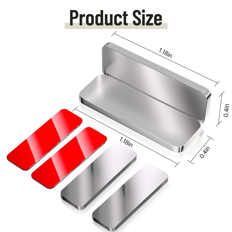 PHIXBEAR 8 Pack Magnetic Cabinet Door Catch, Ultra Thin Cabinet Door Magnets, Adhesive Drawer Magnets to Stay Closed, Stainless Steel Cabinet Latch Easy Install - Image 4