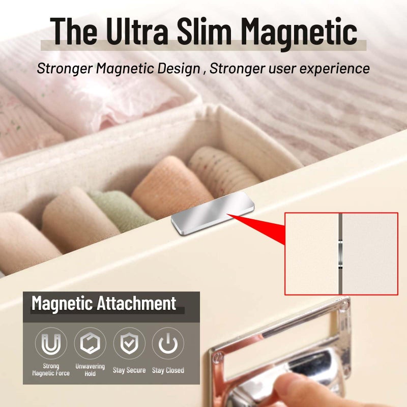 PHIXBEAR 8 Pack Magnetic Cabinet Door Catch, Ultra Thin Cabinet Door Magnets, Adhesive Drawer Magnets to Stay Closed, Stainless Steel Cabinet Latch Easy Install - Image 3