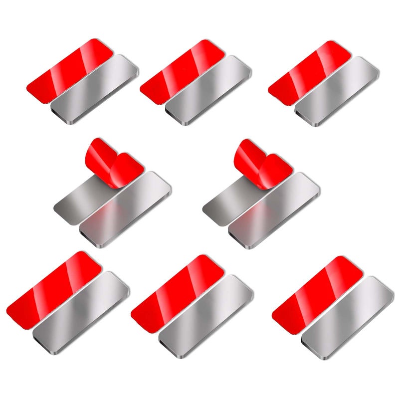 PHIXBEAR 8 Pack Magnetic Cabinet Door Catch, Ultra Thin Cabinet Door Magnets, Adhesive Drawer Magnets to Stay Closed, Stainless Steel Cabinet Latch Easy Install - Image 1
