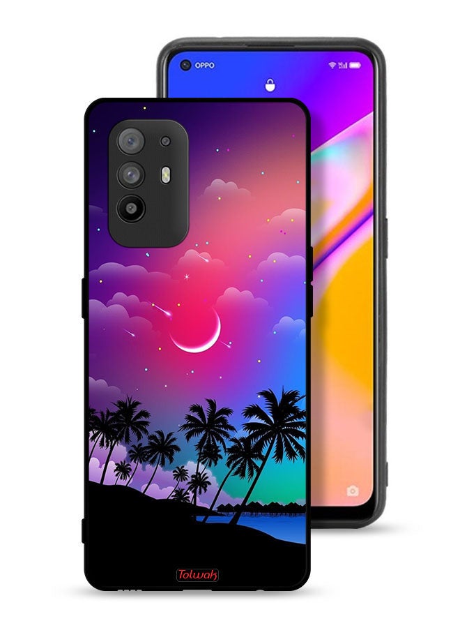 Tolwak Oppo A95 5G Protective Case Cover Moon In Night Art - Image 1