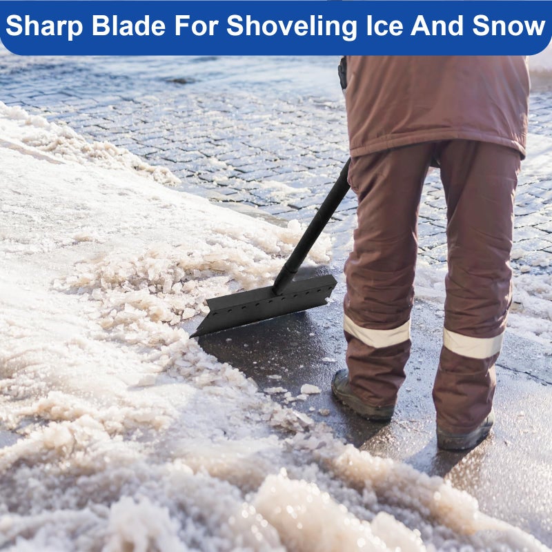 TwinkleTool Larger Garden Cleaning Shovel, Floor Scraper, Ice Scraper, 63 Inch Adjustable Heavy Duty Snow Scraper Long Handle, Garden Flat Shovel for Lawn Edging Weeding Digging Snow Removal and Ice Scraping - Image 2