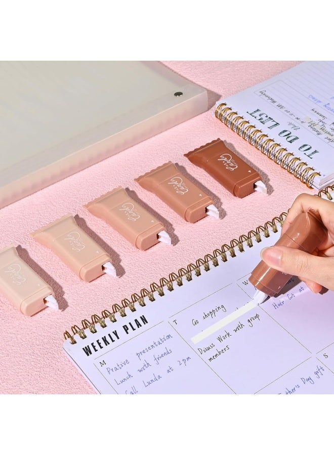 CANDY 6 Pcs White Correction Tapes, Cute White Smooth Pull Out Tape for Instant Corrections, Clean and Easy to Use Applicator for Office School Supplies (Coffee) - Image 5