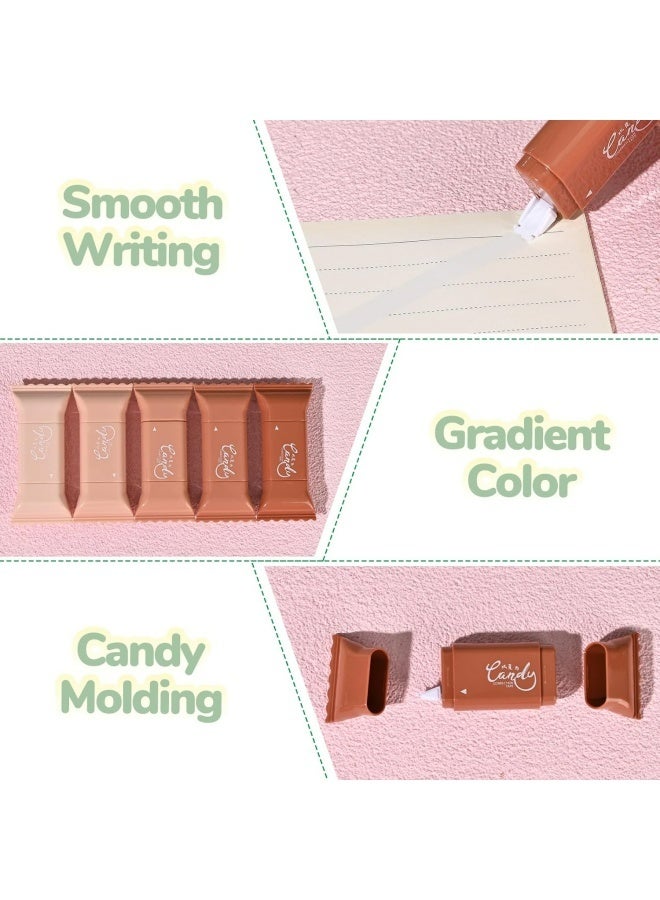CANDY 6 Pcs White Correction Tapes, Cute White Smooth Pull Out Tape for Instant Corrections, Clean and Easy to Use Applicator for Office School Supplies (Coffee) - Image 3