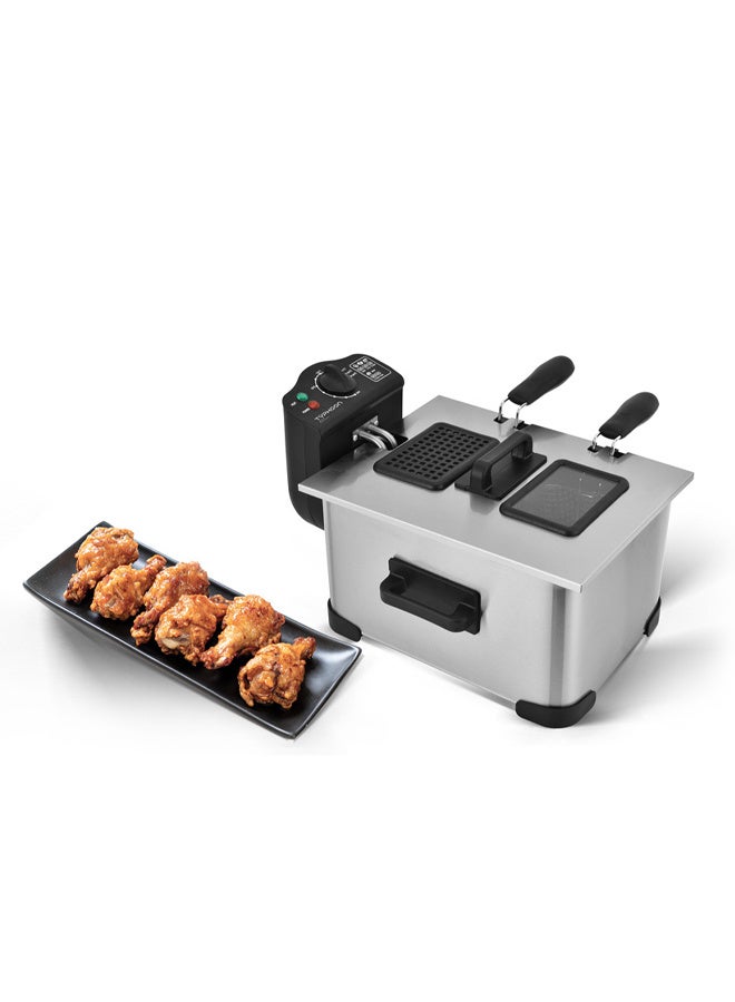 Typhoon Deep Fryer WITH WINDOW - 5 Liters - 2000 Watts - Silver - TY-04-004 - Image 1