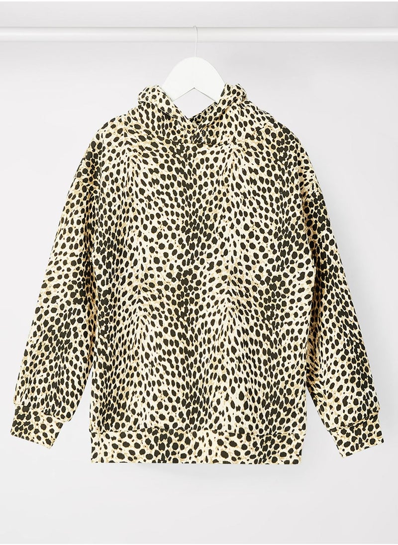 NAME IT - Kids Animal Print Long Sleeve Hoodie - Image 1